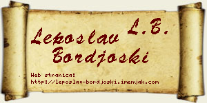Leposlav Borđoški vizit kartica